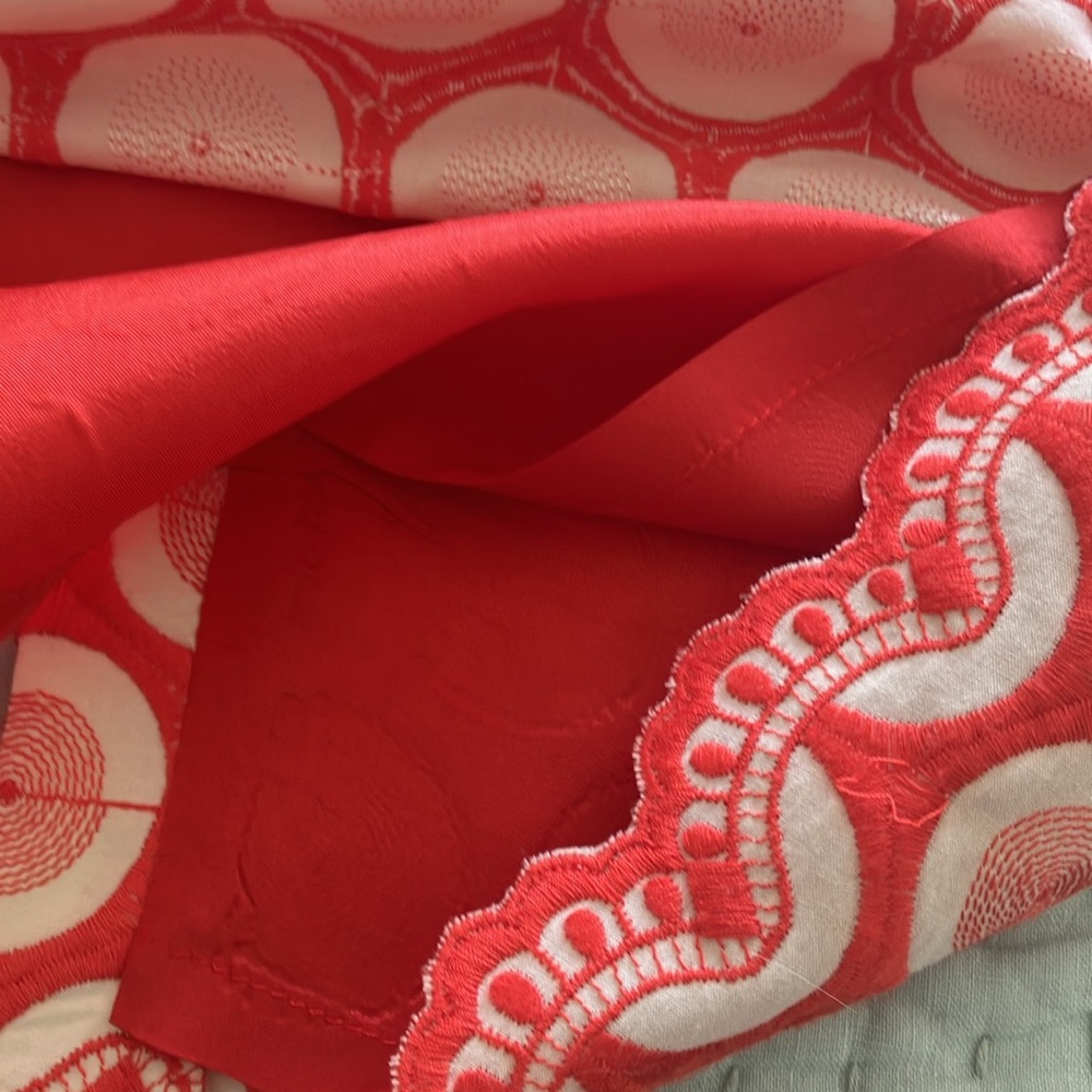 Antonio Melani Bertie Pencil Skirt in Orange- Red & White W/ Gold Tone Sz 6- EUC - Picture 13 of 13